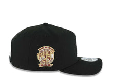 Load image into Gallery viewer, San Diego Padres New Era MLB 9FORTY 940 Adjustable A-Frame Cap Hat Black Crown/Visor Maroon Waving Friar Logo 25th Anniversary Side Patch Gray UV