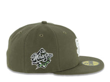 Load image into Gallery viewer, San Diego Padres New Era MLB 59FIFTY 5950 Fitted Cap Hat Olive Green Crown/Visor White Logo 1998 World Series Side Patch Gray UV