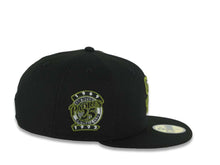 Load image into Gallery viewer, San Diego Padres New Era MLB 59FIFTY 5950 Fitted Cap Hat Black Crown/Visor Green Logo 25th Anniversary Side Patch Gray UV