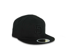 Load image into Gallery viewer, (Youth) San Diego Padres New Era MLB 59FIFTY 5950 Kid Fitted Cap Hat Black Crown/Visor Black Logo Black UV