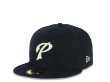 Load image into Gallery viewer, San Diego Padres New Era MLB 59FIFTY 5950 Fitted Cap Hat Navy Blue Crown/Visor Glow White/Metallic Gold Script P Logo 40th Anniversary Side Patch
