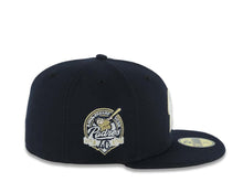 Load image into Gallery viewer, San Diego Padres New Era MLB 59FIFTY 5950 Fitted Cap Hat Navy Blue Crown/Visor Glow White/Metallic Gold Script P Logo 40th Anniversary Side Patch