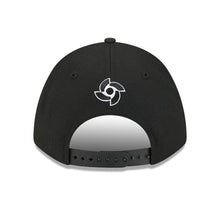 Load image into Gallery viewer, USA New Era WBC World Baseball Classic 9FORTY 940 Adjustable A-Frame M-Crown Cap Hat Black Crown/Visor Black/White Logo USA Flag Side Patch