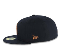 Load image into Gallery viewer, San Diego Padres New Era MLB 59FIFTY 5950 Fitted Cap Hat Navy Blue Crown/Visor Light Brown Logo 1984 World Series Side Patch