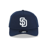 Load image into Gallery viewer, San Diego Padres New Era MLB 9FORTY 940 Adjustable A-Frame Cap Hat Navy Blue Crown/Visor White Logo 25th Anniversary Side Patch Gray UV