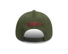 Load image into Gallery viewer, Xolos de Tijuana New Era Liga MX 9FORTY 940 Adjustable M-crown Cap Hat Black Crown/Visor Maroon/Olive Logo Gray UV