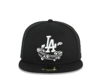 Load image into Gallery viewer, Los Angeles Dodgers New Era MLB 59FIFTY 5950 Fitted Cap Hat Black Crown/Visor White Logo With Skateboarding Gray UV