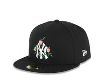 Load image into Gallery viewer, New York Yankees New Era MLB 59FIFTY 5950 Fitted Cap Hat Black Crown/Visor White/Pink Logo With Rose 1998 World Series Side Patch