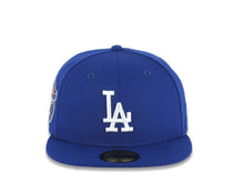 Load image into Gallery viewer, Los Angeles Dodgers New Era MLB 59FIFTY 5950 Fitted Cap Hat Royal Crown/Visor White Logo 2024-2025 Back To Back World Series Champions Side Patch