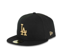 Load image into Gallery viewer, Los Angeles Dodgers New Era MLB 59FIFTY 5950 Fitted Cap Hat Black Crown/Visor Metallic Gold Logo 2025 World Series Champions Gray UV