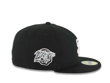 Load image into Gallery viewer, San Diego Padres New Era MLB 59FIFTY 5950 Fitted Cap Hat Black Crown/Visor White/Pink Logo 1998 World Series Side Patch Gray UV