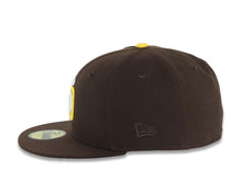 Load image into Gallery viewer, San Diego Padres New Era MLB 59FIFTY 5950 Fitted Cap Hat Dark Brown Crown/Visor White/Yellow Logo 2016 All-Star Game Side Patch