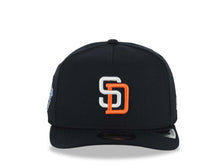 Load image into Gallery viewer, San Diego Padres New Era MLB 9FIFTY 950 A-Frame Snapback Cap Hat Navy Blue Crown/Visor White/Orange Logo 1998 World Series Side Patch Gray UV