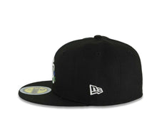 Load image into Gallery viewer, (Youth) San Diego Padres New Era MLB 59FIFTY 5950 Fitted Cap Hat Black Crown/Visor White Logo With Rose 1998 World Series Side Patch Gray UV