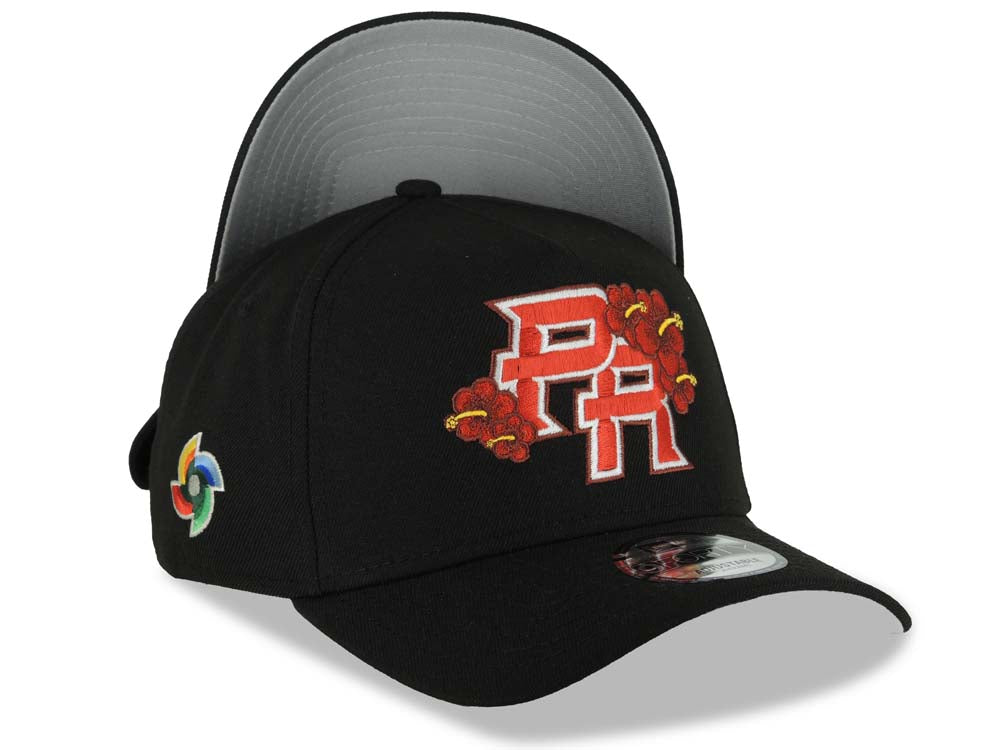 Puerto Rico New Era 9FORTY 940 Adjustable A-Frame Cap Hat Black