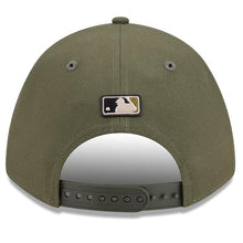 Load image into Gallery viewer, San Diego Padres New Era MLB 9FORTY 940 M-Crown A-Fram Cap Hat Olive Crown/Visor Olive Logo US Flag (2026 Armed Forces Day)