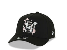 Load image into Gallery viewer, (Capland Exclusive) San Diego Padres New Era MLB 9FORTY 940 Adjustable A-Frame Black Cap Hat Black/White/Pink Splatter Logo Stadium Side Patch