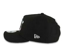 Load image into Gallery viewer, (Capland Exclusive) San Diego Padres New Era MLB 9FORTY 940 Adjustable A-Frame Black Cap Hat Black/White/Pink Splatter Logo Stadium Side Patch