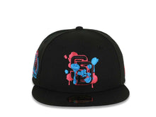 Load image into Gallery viewer, (Capland Exclusive) San Diego Padres New Era MLB 59FIFTY 5950 Fitted Black Cap Hat Black/Magenta/Turquoise Splatter Logo Petco Park 10 Years Patch