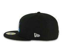 Load image into Gallery viewer, (Capland Exclusive) San Diego Padres New Era MLB 59FIFTY 5950 Fitted Black Cap Hat White/Purple/Turquoise Splatter Logo 40th Anniversary Side Patch