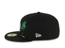 Load image into Gallery viewer, San Diego Padres New Era MLB 59FIFTY 5950 Fitted Cap Hat Black Crown/Visor White Logo 2 Palm Trees Petco Park 10 Years Side Patch Gray UV