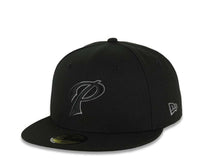 Load image into Gallery viewer, San Diego Padres New Era MLB 59FIFTY 5950 Fitted Cap Hat Black Crown/Visor Black/Dark Gray P Logo 40th Anniversary Side Patch Gray UV
