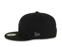 Load image into Gallery viewer, San Diego Padres New Era MLB 59FIFTY 5950 Fitted Cap Hat Black Crown/Visor Black/Dark Gray P Logo 40th Anniversary Side Patch Gray UV