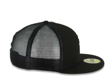 Load image into Gallery viewer, San Diego Padres New Era MLB 59FIFTY 5950 Fitted Trucker/Mesh Cap Hat Black Crown/Visor Black Logo Black UV