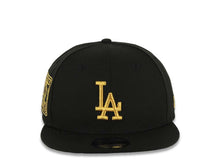 Load image into Gallery viewer, Los Angeles Dodgers New Era MLB 9FIFTY 950 Snapback Cap Hat Black Crown/Visor Metallic Gold Logo 2024-25 Back To Back World Series Champs Side Patch