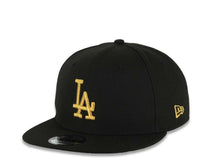 Load image into Gallery viewer, Los Angeles Dodgers New Era MLB 9FIFTY 950 Snapback Cap Hat Black Crown/Visor Metallic Gold Logo 2024-25 Back To Back World Series Champs Side Patch