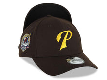 Load image into Gallery viewer, San Diego Padres New Era MLB 39THIRTY 3930 Flexfit Cap Hat Dark Brown Crown/Visor Yellow P Logo 40th Anniversary Side Patch