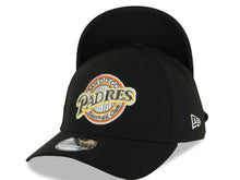 Load image into Gallery viewer, San Diego Padres New Era MLB 39THIRTY 3930 Flexfit Cap Hat Black Crown/Visor Brown/Yellow/Orange/White Baseball Club Logo Black UV