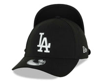 Load image into Gallery viewer, Los Angeles Dodgers New Era MLB 39THIRTY 3930 Flexfit Cap Hat Black Crown/Visor White Logo Black UV