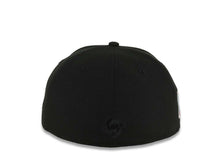 Load image into Gallery viewer, Puerto Rico New Era 59FIFTY 5950 Fitted Cap Hat Black Crown/Visor Black Logo WBC Back Logo Puerto Rico Flag Side Patch Gray UV