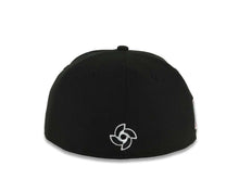 Load image into Gallery viewer, Puerto Rico New Era 59FIFTY 5950 Fitted Cap Hat Black Crown/Visor White Logo WBC Back Logo Puerto Rico Flag Side Patch Gray UV