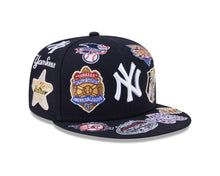 Load image into Gallery viewer, New York Yankees New Era MLB 59FIFTY 5950 Fitted Cap Hat Navy Blue Crown/Visor White Logo All MLB Team Logos Gray UV (Allover)