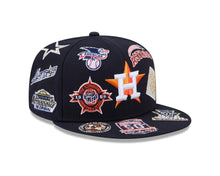 Load image into Gallery viewer, Houston Astros New Era MLB 59FIFTY 5950 Fitted Cap Hat Navy Blue Crown/Visor Team Color Logo All MLB Team Logos Gray UV (Allover)
