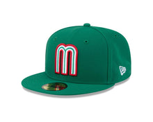 Load image into Gallery viewer, Mexico New Era WBC 59FIFTY 5950 Fitted Cap Hat Green Crown/Visor Team Color Logo (Hidden Hit)