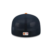 Load image into Gallery viewer, San Diego Padres New Era MLB 59FIFTY 5950 Fitted Trucker/Mesh Cap Hat Navy Blue Crown/Visor White/Magenta Logo (2026 City Connect Batting Practice)