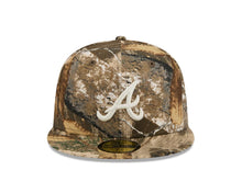 Load image into Gallery viewer, Atlanta Braves New Era MLB 59FIFTY 5950 Fitted Cap Hat Real Tree Camo Crown/Visor White Logo Gray UV