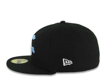 Load image into Gallery viewer, Los Angeles Dodgers New Era MLB 59FIFTY 5950 Fitted Cap Hat Black Crown/Visor White/Sky Blue Cloud Logo 9x World Series Champions Side Patch Gray UV