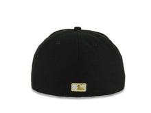 Load image into Gallery viewer, Los Angeles Dodgers New Era MLB 59FIFTY 5950 Fitted Cap Hat Black Crown/Visor White/Black/Metallic Gold Logo Aztec Calendar Side Patch Gray UV