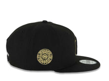 Load image into Gallery viewer, New York Yankees New Era MLB 9FIFTY 950 Snapback Cap Hat Black Crown/Visor Black/Metallic Gold Logo Aztec Calendar Side Patch Gray UV