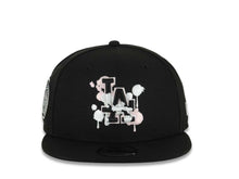 Load image into Gallery viewer, Los Angeles Dodgers New Era MLB 9FIFTY 950 Snapback Cap Hat Black Crown/Visor Black/White/Pink Splatter Logo 2025 World Series Lantern Side Patch