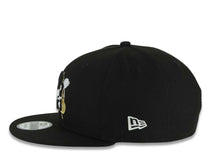 Load image into Gallery viewer, New York Yankees New Era MLB 9FIFTY 950 Snapback Cap Hat Black Crown/Visor Black/White/Metallic Gold Splatter Logo 1998 World Series Side Patch