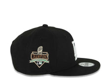 Load image into Gallery viewer, (Youth)Los Angeles Dodgers New Era MLB 9FIFTY 950 Kid Snapback Cap Hat Black Crown/Visor White Logo With Palm 2025 World Series Champions Side Patch