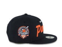 Load image into Gallery viewer, (Youth)San Diego Padres New Era MLB 9FIFTY 950 Kid Snapback Cap Hat Navy Blue Crown/Visor White/Orange Script Logo 40th Anniversary Side Patch Gray UV