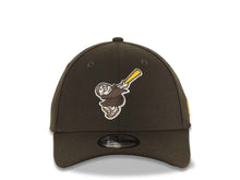 Load image into Gallery viewer, San Diego Padres New Era MLB 39THIRTY 3930 Flexfit Cap Hat Brown Crown/Visor Brown/Yellow Swinging Friar Logo Black UV