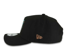 Load image into Gallery viewer, San Diego Padres New Era MLB 9FORTY 940 Adjustable A-Frame Cap Hat Black Crown/Visor Black/White/Teal Logo With Floral 40th Anniversary Side Patch