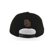 Load image into Gallery viewer, San Diego Padres New Era MLB 9FORTY 940 Adjustable A-Frame Cap Hat Black Crown/Visor Black/White/Teal Logo With Floral 40th Anniversary Side Patch